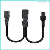 YIN 3-Prong C14 to C5+C13 Connector Adapter Cord Male Plug to Female Converter Wire