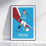 Retro Phil Foden Football Player Print