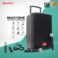 Speaker Portable 10 Inch Baretone MAX10HE / MAX 10HE / MAX 10 HE TWS
