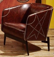 【DH】商品貨號N653-1商品名稱《約翰德》工業風咖啡單人皮沙發椅(圖一)備雙人另計。手工鉚釘~時尚。主要地區免運費
