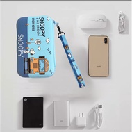 Snoopy Travel Organizer Bag Portable Travel Storage Bag Zip Storage Bag for Charger Mobile Phone