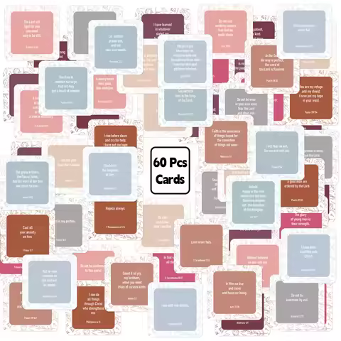 Unique Bible Verse Cards,60pc Assorted Mini Scripture Encouragement Inspirational Card,Women's Praye