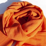 喀什米爾Cashmere/羊絨圍巾/純羊毛圍巾披巾/戒指絨披肩-水果橘子