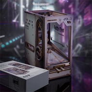 In stock Retro DIY Wooden Book Nook Shelf Insert Miniature Kits Mechanical Celebration Home Bookend 