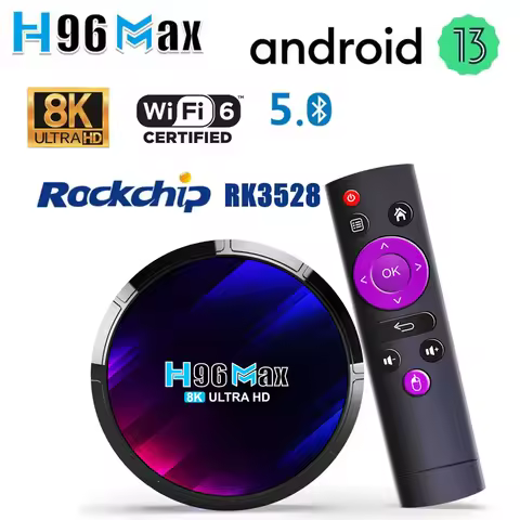 H96 MAX RK3528 Android 13 Smart TV Box Quad Core 4G 64GB 32GB 4K 8K Wifi6 2.4G&5G BT5.0 AV1 3D Decod