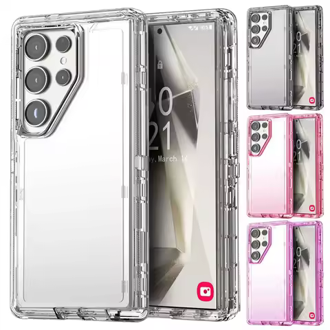 Heavy Duty Transparent Bumper Shockproof Otterbox Case For Samsung Galaxy S25 Ultra S23 S20 S22 S21 