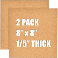 Jubin Papan Gabus 8x8, Papan Gabus Persegi Kecil Tebal 1/5" untuk Dinding, Jubin Pelekat Diri untuk 