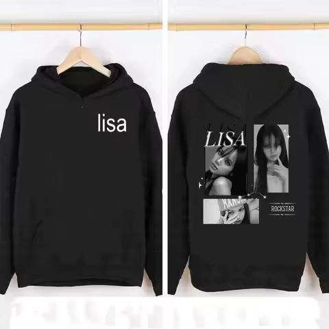 Lisa Rose Jisoo Jennie Fashion Long Sleeve Kpop Girls Hoody Korean Pop Music Kpop Hoodies Streetwear