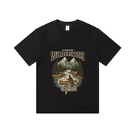 Adventure Wilderness Explorer, Summer short sleeve T-Shirt men Heavyweight Cotton 24's 100% Cotton 2