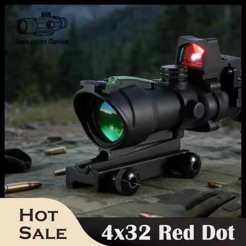 Tactical Scope 4x32 Red Dot High Quality Adjustable 1x 4x Scope Red Dot Scope for 20mm Rail Hunting