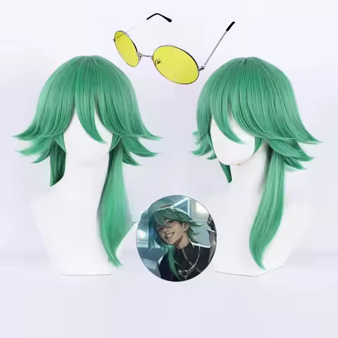 Heartsteel Ezreal Wig Game Cosplay Wig Men Green Hair Ezreal Cosplay Wig Heat Resistant Hair Hallowe