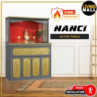 Living Mall Nanci Oriental Altar Table with Top Altar Cabinet Fire Resistant Altar Cabinet