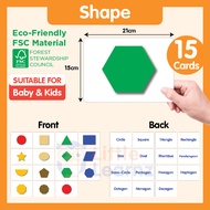 Big Flash Card (Shapes) 15 Cards 15x21cm Early Development ABC Flash Card Early Learning Flash Card