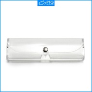 PTQ Transparent Glasses Case Reading Glasses Case Flat Transparent Glasses Case With Metal Button Gl