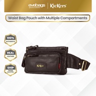 KICKERS Leather Waist Bag Pouch with Multiple Compartments KK02-IC78506S