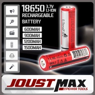 18650 BUTTON TOP RECHARGEABLE BATTERY 600 / 900 / 1200 / 1500mAh 3.7V LI-ION LITHIUM ION BATTERY BATERI CAS SEMULA