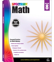 Spectrum 8th Grade Math Workbooks, Ages 13-14, Geometry, Integers, Rational & Irrational Numbers, an