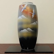 九谷燒-8號寸胴花瓶 雙鶴連山