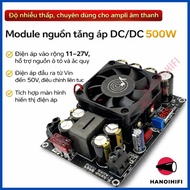 ZK PW500 500W DC-DC 11-27V booster circuit outputs up to 50V with Wuzhi audio display screen