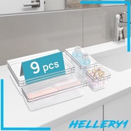 [Hellery1] 9 Pieces Drawer Organizer Stackable Vanity Drawer Organizer Trays for Bathroom