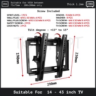 TKL TV Bracket Adjustable TILT 14 -42 26 -55 32 -75 Inch Universal Tv Wall Mount Bracket Braket Gant