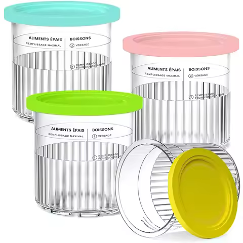 Ice Cream Pints Cups for NC500 NC501 Ninja- Creami Series Ice Cream Maker Containers Replacement for