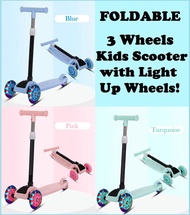 3 Wheels Kids Scooter | Gift Toy Light Up Wheels Foldable Fast Delivery NO ASSEMBLY REQUIRED