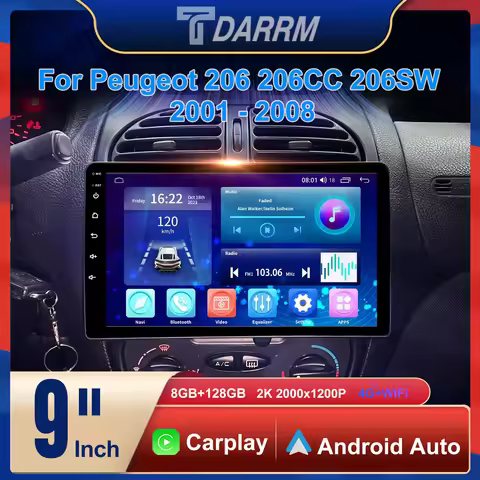 Car Radio Android For Peugeot 206 206CC 206SW 2001 - 2008 Multimedia Player GPS Navigation Carpaly S