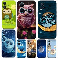 Case For Vivo V5 V5S V7 PLUS + V11i  V11 Pro Phone Back Cover Soft Black Tpu Cute Owls Cartoon Animal