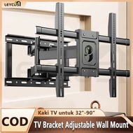 Leycus TV Bracket Adjustable Wall Mount Universal 32-90 Inch Extendable TV Stand Pendakap TV