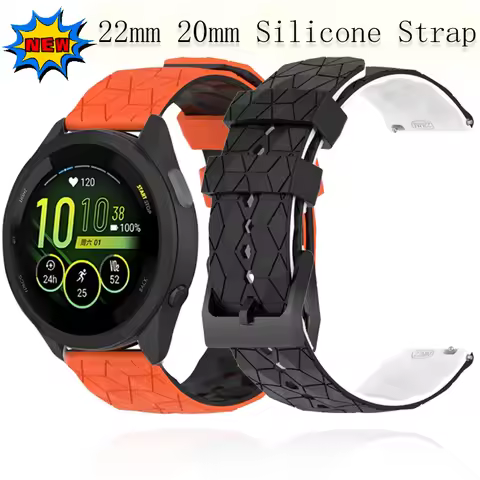 22mm 20mm Silicone Strap For Garmin Forerunner 55 165 265 965 Soft rubber Replacement Wristband for 