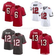 AB เสื้อฟุตบอล NFL ชุดฟุตบอล Buccaneers 13#EVANS12#BRADY6#MAYFIELD เสื้อข้ามพรมแดนขายส่ง