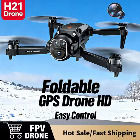 New Upgraded 1Key Foldable H21 Style Drone 4K HD Dual Camera WiFi FPV RC Helicopter Plus Version Dro