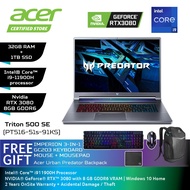 Acer Predator Triton 500 SE PT516-51s-91KS 16'' QHD+ 165Hz Gaming Laptop ( i9-11900H, 32GB, 1TB SSD,