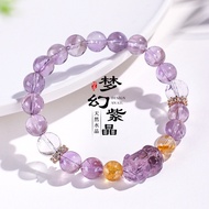 Natural Amethyst Crystal Bracelet Bracelet Beaded 9mm Bolivia Female Yellow Tower Fashionable Crysta