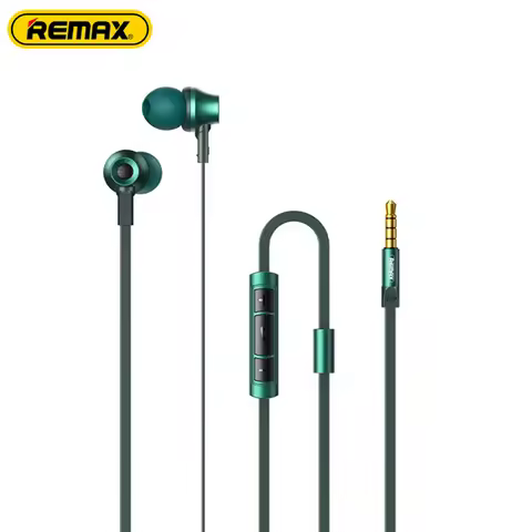 Remax Stereo Music In-ear Metal 3.5mm Earphone Super Clear Noise Isolating With Mic For Mobile Phone