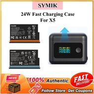 SYMIK 24W Insta360 x5 Battery Charging Case +Original x5 battery (2400mAh) / (2800mAh)