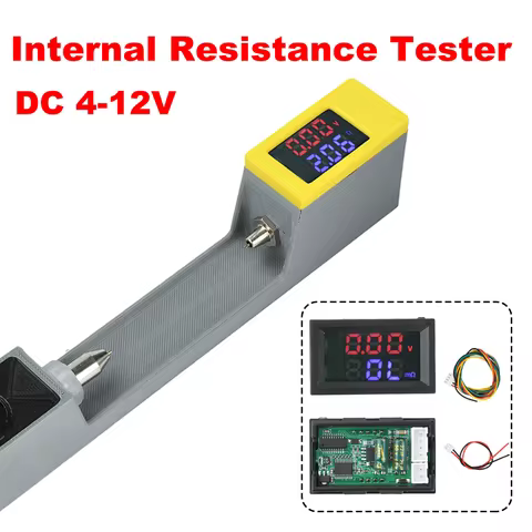 DC 4-12V VR452 Battery Internal Resistance Tester 4-Wire Dual Digital Display for 0-45V Voltage & 0-