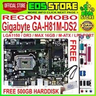 Gigabyte GA-H81M-DS2 4th gen LGA Socket 1150 Motherboard Mainboard H81M-DS2 Mobo matx micro atx EOSS