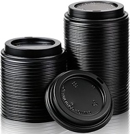 100 Pcs Black Dome Lids for 8, 12, 16, 20, 22 Oz Lids for Takeout Coffee Cups, Hot Cup Lid Disposabl