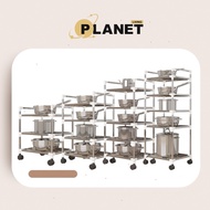 Living Planet Multifunction Kitchen Trolley Kitchenware Supplies Pot Basin Kitchen Bathroom Bedroom Storage Storage