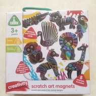 Elc creativity scratch art magnets 8 fun animal designs