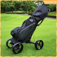 [BlesiyaedMY] Golf Push Cart Folding 4 Wheel Caddy Cart Golf Cart with Brake Golf Trolley