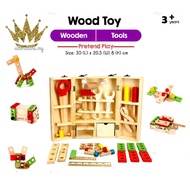 43Pcs Wooden Tool Toolbox Construction Building DIY Kids Toy - RA68