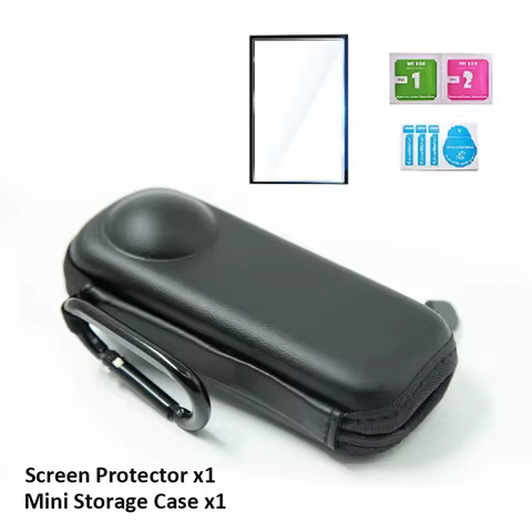 Mini Storage Case Screen Protector Sport for Insta360 X3 Camera Portable Protective Case PU Bag for 