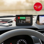 USB 5V 2.4A Car Voltmeter Voltage Tester 12V-24V 3S-7S Lithium Battery Power Indicator Capacity Mete