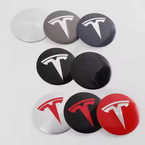4Pcs 56mm Car Wheel Center Hub Caps Emblem Sticker for For Tesla Model 3 Y S X 2021 Roadster Cybertr