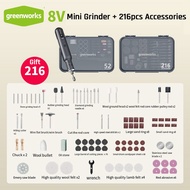 Greenworks Mini Grinder 52pcs +216 Accessories Electric Grinding Engraving Cordless Variable Speed L