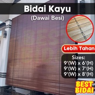 9kaki Bidai Kayu Dawai Besi Outdoor Wooden Blind Outdoor Bidai Tingkap Kayu Wooden Blinds Outdoor Blinds