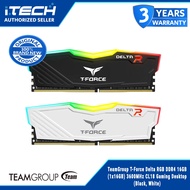 TeamGroup T-Force Delta RGB DDR4 16GB (1x16GB) 3600MHz CL18 Memory - White | TF4D416G3600HC18J01 DDR